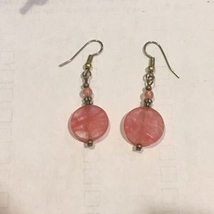 Pink drop earrings